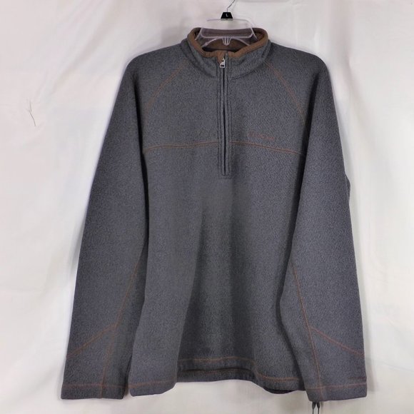 NWOT Columbia Mens Grey w Brown Trim Omni-Sheild 3/4 Zip Pullover Popover L - Picture 2 of 13